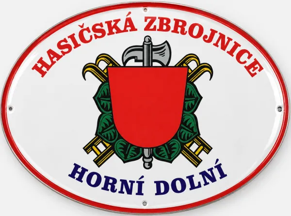 Smaltovaná cedule hasiči 2